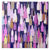 Weinflaschen, mehrfarbig, dunkelblau fliese (Vorderseite)