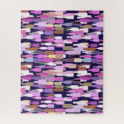 Weinflaschen, mehrfarbig, dunkelblau puzzle (Vertikal)