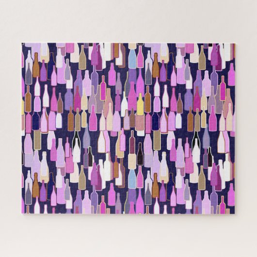 Weinflaschen, mehrfarbig, dunkelblau puzzle (Horizontal)