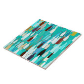 Weinflaschen, mehrfarbig, türkisfarbener Hintergru Fliese (Seite)