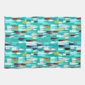 Weinflaschen, mehrfarbig, türkisfarbener Hintergru Küchentuch (Horizontal)