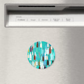 Weinflaschen, mehrfarbig, türkisfarbener Hintergru Magnet (In Situ (Geschirrspüler))