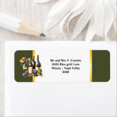 Weinflaschen mit Aquarell Weintrauben Chic Country (Insitu)