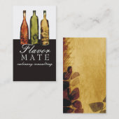 Weinflaschen mit Aroma kochen kulinarisches... Visitenkarte (Vorne/Hinten)
