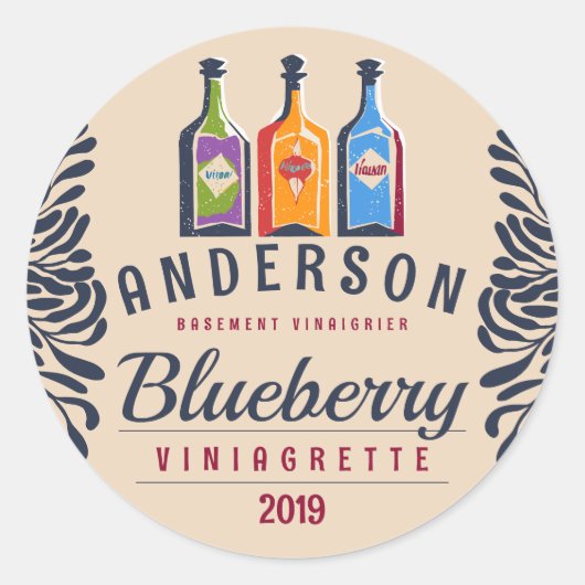 Weinflaschen mit Frucht oder Kräuteraroma Runder Aufkleber (Vorderseite)