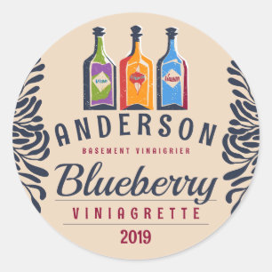 Weinflaschen mit Frucht oder Kräuteraroma Runder Aufkleber