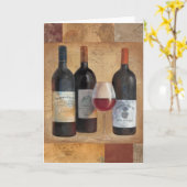 Weinflaschen mit Glas Karte (Gelbe Blume)