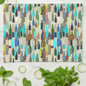 Weinflaschen, multi Farbe, beige Hintergrund Geschirrtuch (Gefaltet)