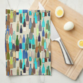 Weinflaschen, multi Farbe, beige Hintergrund Geschirrtuch (Viertel Falte)