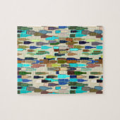 Weinflaschen, multi Farbe, beige Hintergrund Puzzle (Horizontal)