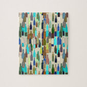 Weinflaschen, multi Farbe, beige Hintergrund Puzzle (Vertikal)