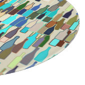 Weinflaschen, multi Farbe, beige Hintergrund Schneidebrett (Ecke)