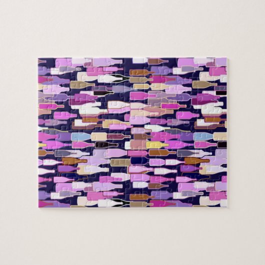 Weinflaschen, multi Farbe, dunkelblauer Puzzle (Horizontal)