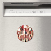Weinflaschen Muster, Erdfarben, Terrakotta Magnet (In Situ (Geschirrspüler))