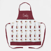 Weinflaschen Muster Name Burgund Weiß Schürze (Vorderseite)