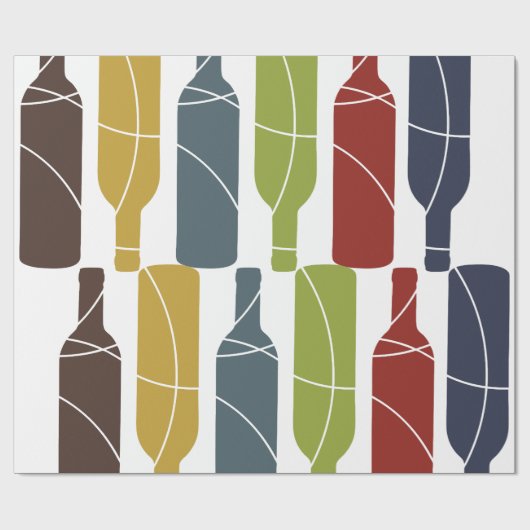 Weinflaschen-Muster-Packpapier Geschenkpapier (Flach)