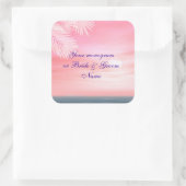 Weinflaschen oder Biermarken Beach Wedding Quadratischer Aufkleber (Tasche)