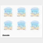 Weinflaschen oder Biermarken Beach Wedding Runder Aufkleber (Blatt)