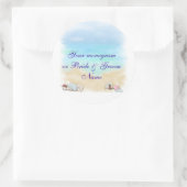 Weinflaschen oder Biermarken Beach Wedding Runder Aufkleber (Tasche)