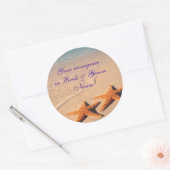 Weinflaschen oder Biermarken Starfish Beach Hochze Runder Aufkleber (Umschlag)