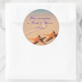 Weinflaschen oder Biermarken Starfish Beach Hochze Runder Aufkleber (Tasche)