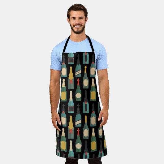 Weinflaschen personalisieren Schwarz Schürze (Getragen)