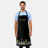 Weinflaschen personalisieren Schwarze Schürze (Getragen)