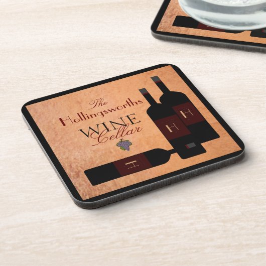 Weinflaschen - Personalisiert Getränkeuntersetzer (Linke Seite)