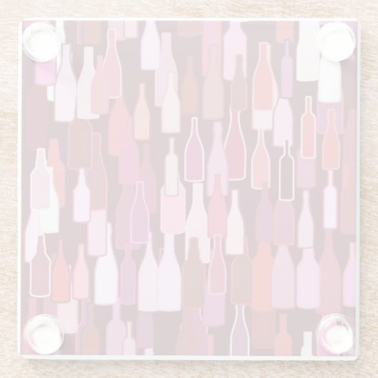 Weinflaschen, Pflaumenfarben, bordeauxroter Hinter Glasuntersetzer (Rückseite)