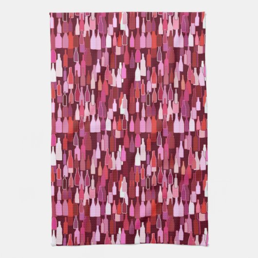 Weinflaschen, Pflaumenfarben, bordeauxroter Hinter Handtuch (Vertikal)