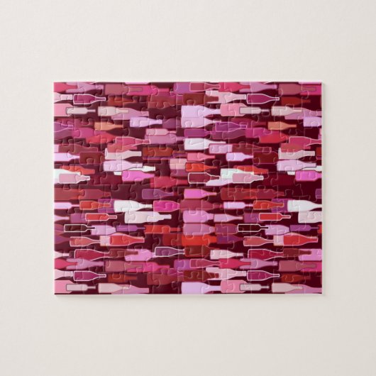 Weinflaschen, Pflaumenfarben, bordeauxroter Hinter Puzzle (Horizontal)