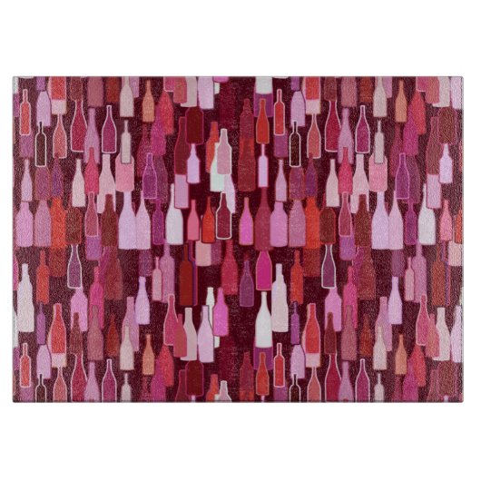 Weinflaschen, Pflaumenfarben, bordeauxroter Hinter Schneidebrett (Vorderseite)
