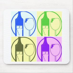 Weinflaschen Pop Art Mousepad
