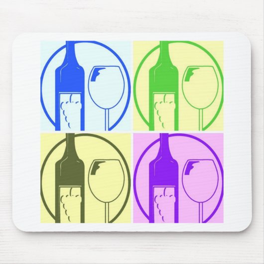 Weinflaschen Pop Art Mousepad (Vorne)