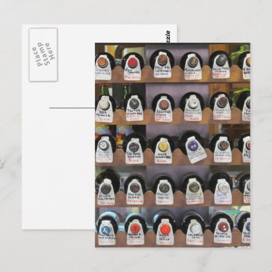 Weinflaschen Postkarte (Vorne/Hinten)