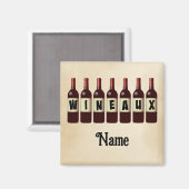 Weinflaschen Roter Wein nach Maß Magnet (Vorderseite/Rückseite)