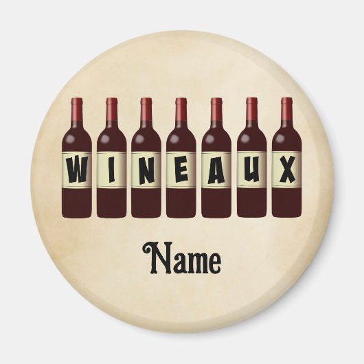 Weinflaschen Roter Wein nach Maß Magnet (Vorne)
