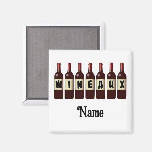 Weinflaschen Roter Wein nach Maß Magnet (Vorderseite/Rückseite)