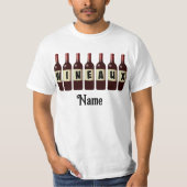 Weinflaschen Roter Wein nach Maß T-Shirt (Vorderseite)