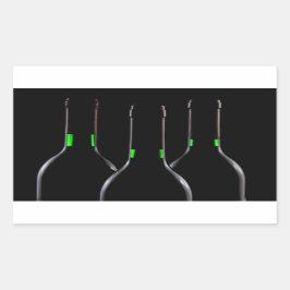 Weinflaschen Schwarzer Rechtecksticker Rechteckiger Aufkleber