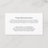 Weinflaschen Tux Catering Logo | Geschirr Visitenkarte (Rückseite)