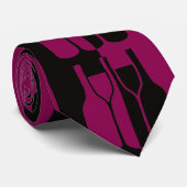 Weinflaschen und Brillen Abstract Design Necktie Krawatte (Gerollt)