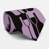 Weinflaschen und Brillen Abstract Design Necktie Krawatte (Gerollt)