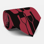 Weinflaschen und Brillen Abstract Design Necktie Krawatte (Gerollt)