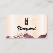 Weinflaschen und Glas | gebürstet Visitenkarte (Vorderseite)