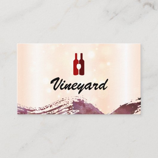 Weinflaschen und Glas | gebürstet Visitenkarte (Vorderseite)