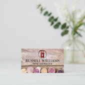 Weinflaschen und Glas | Korken an der Tabelle Visitenkarte (Stehend Vorderseite)