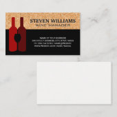 Weinflaschen und Glas | Korkgeschichte Visitenkarte (Vorne/Hinten)