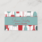 Weinflaschen und Glas Visitenkarte (Vorderseite)