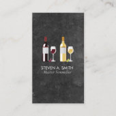 Weinflaschen und Glas Visitenkarte (Vorderseite)